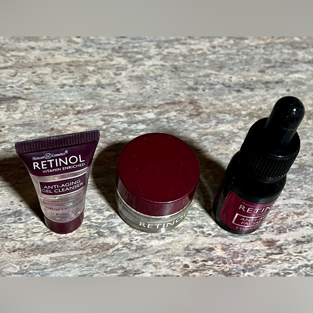 Skincare Cosmetics Retinol Anti-Aging Gel Cleanser, and Night Cream,